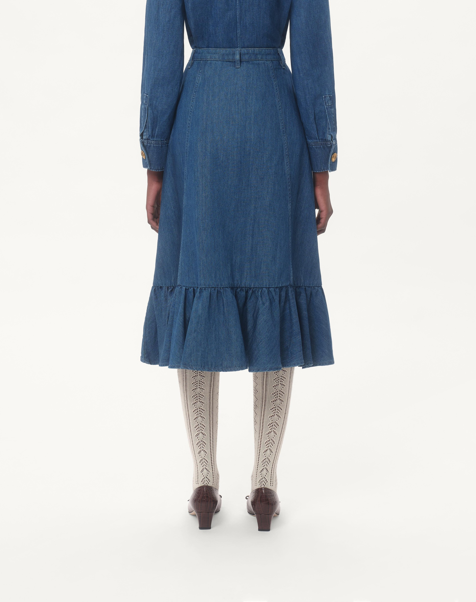 LIGHTWEIGHT DENIM SKIRT - 6
