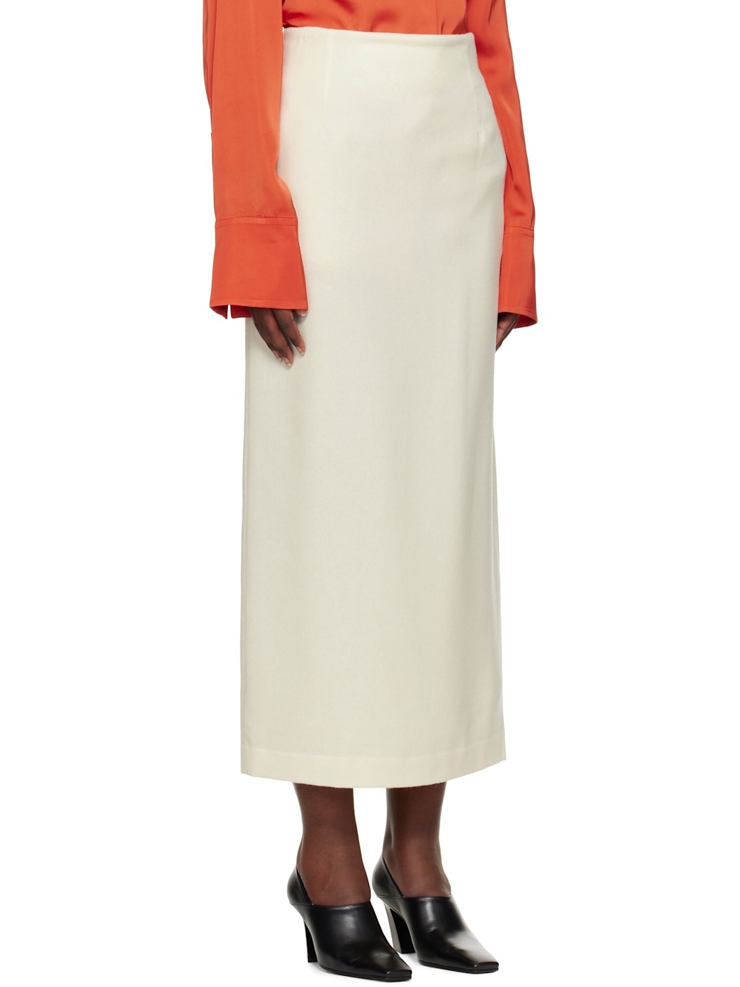 Off-White Airy Smooth Cashmere Maxi Skirt - 2