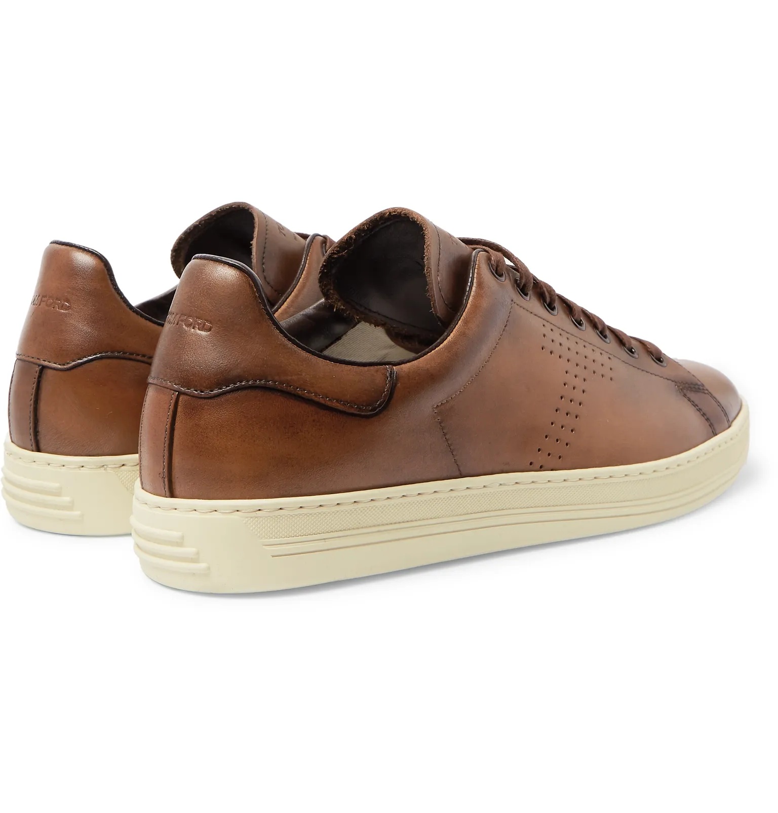 Warwick Burnished-Leather Sneakers - 14