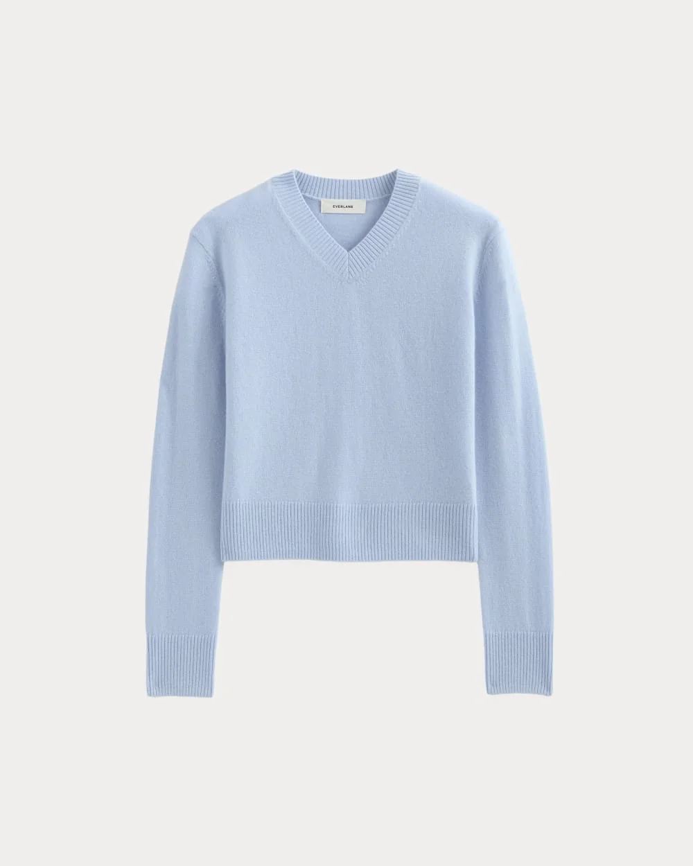 CASHMERE CROPPED HIGH-V SWEATER - 1