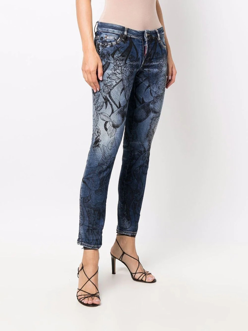 floral-print skinny jeans 3