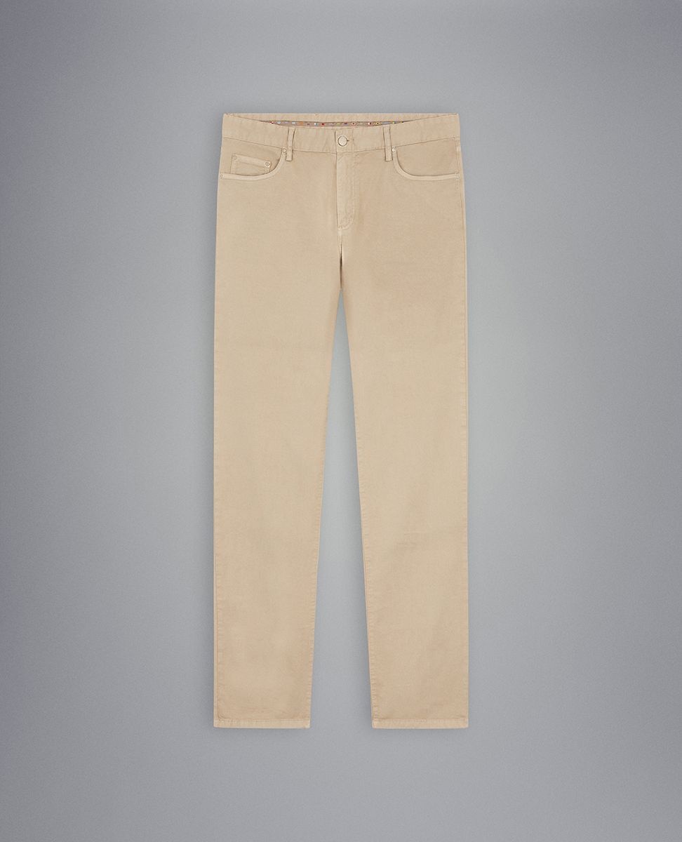 5-pocket stretch cotton trousers - 1