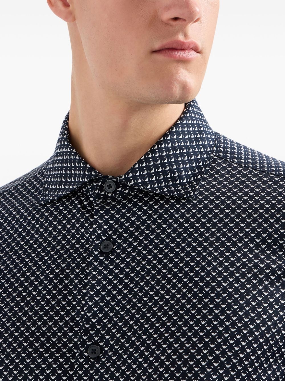 logo-print cotton shirt - 4