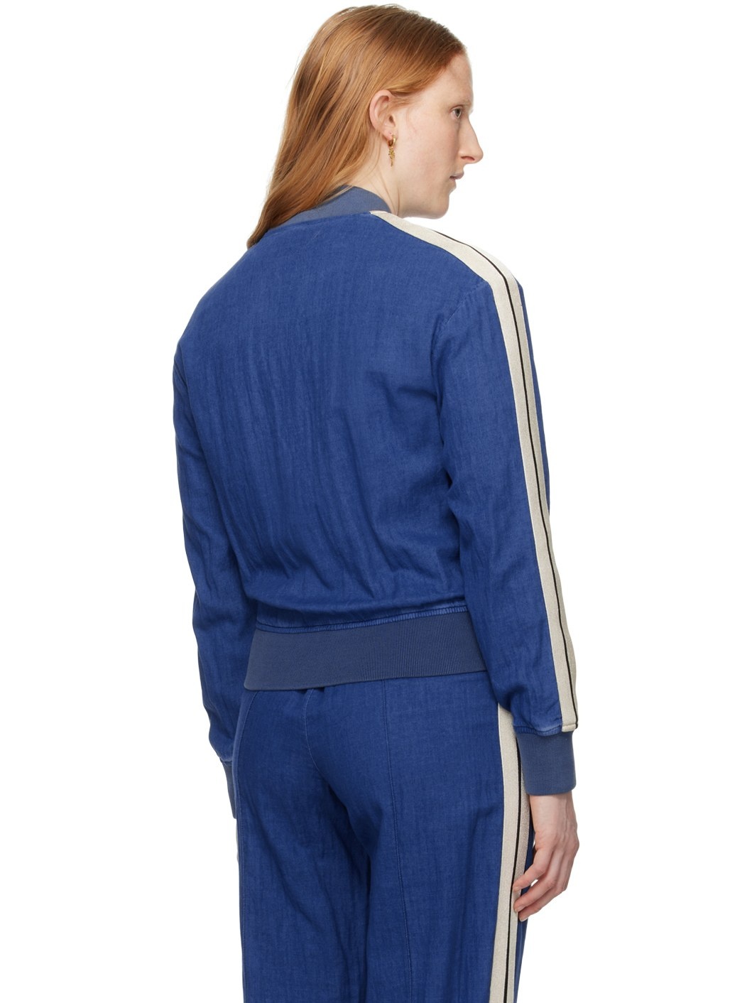 Blue Embroidered Track Jacket - 3
