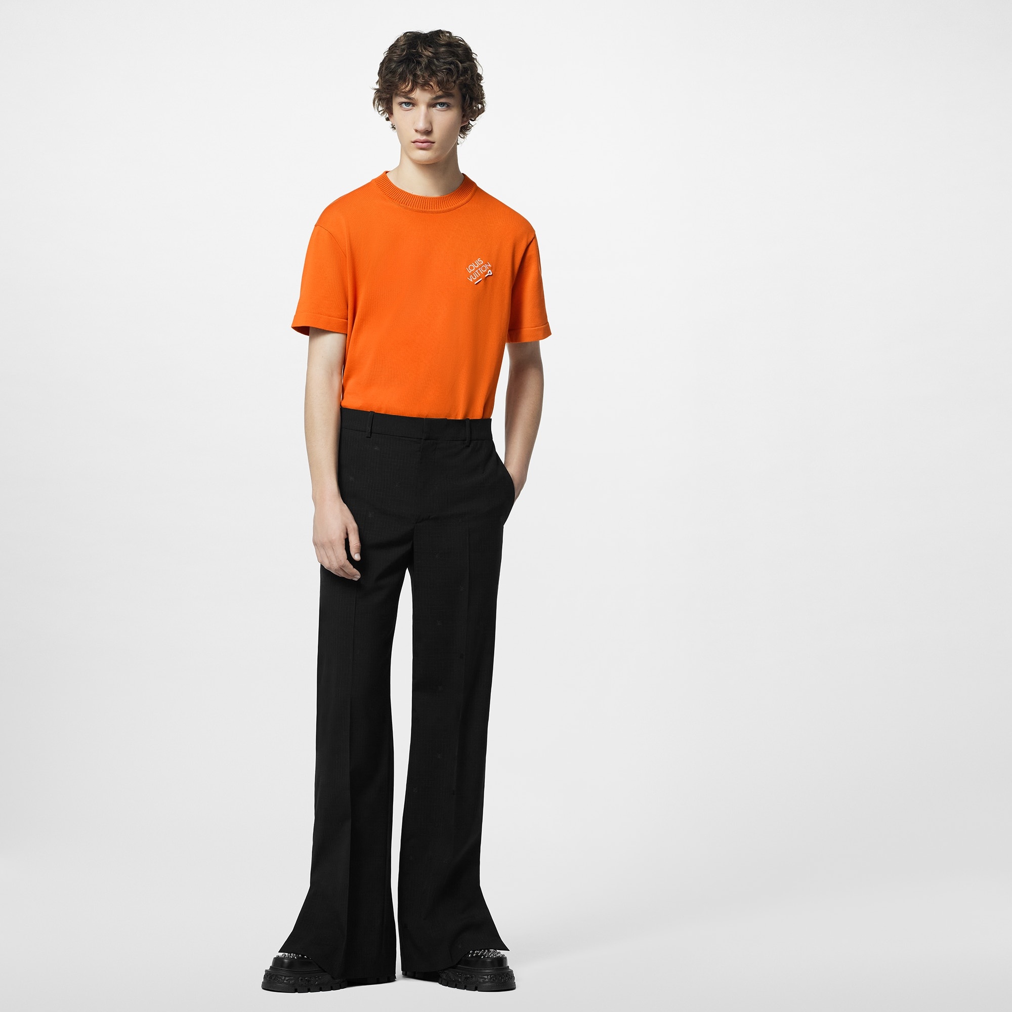 Embroidered Signature Short-Sleeved Cotton Crewneck - 2