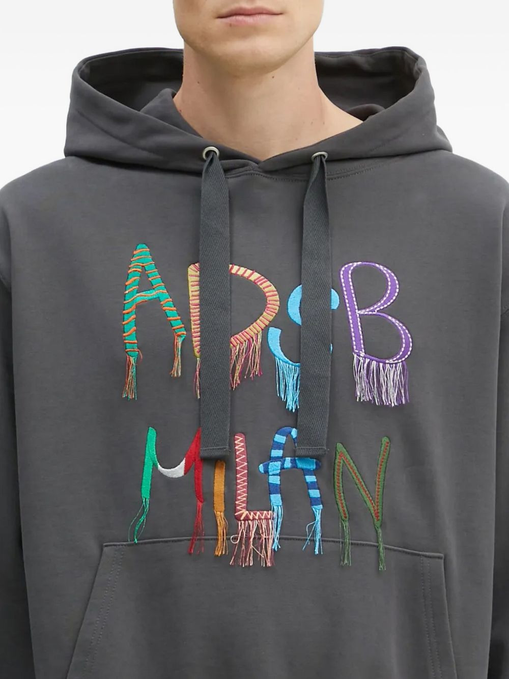 embroidered-logo hoodie - 4