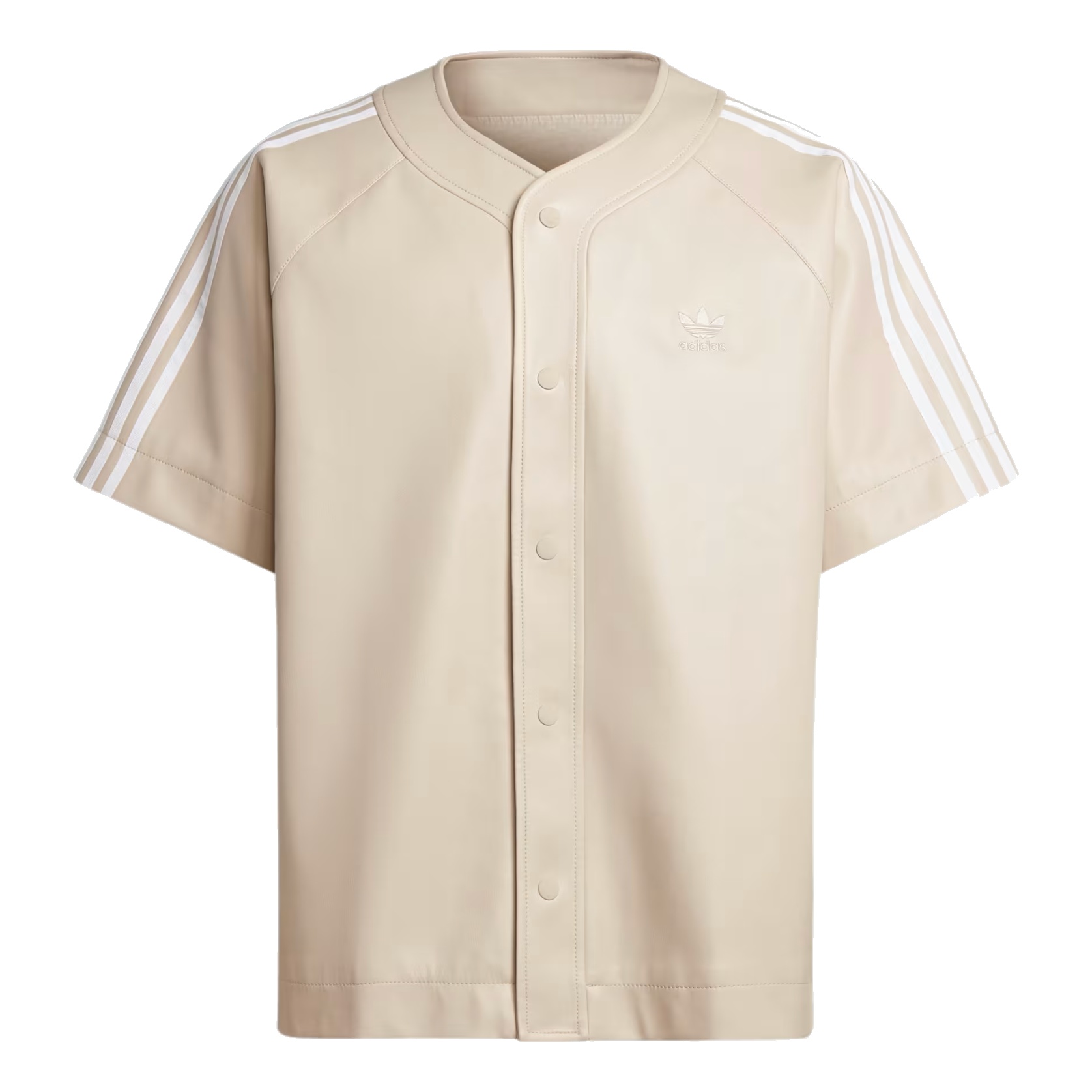 adidas originals Faux Leather Adicolor 3-Stripes Baseball Shirt 'Wonder Beige' IZ4051 - 1
