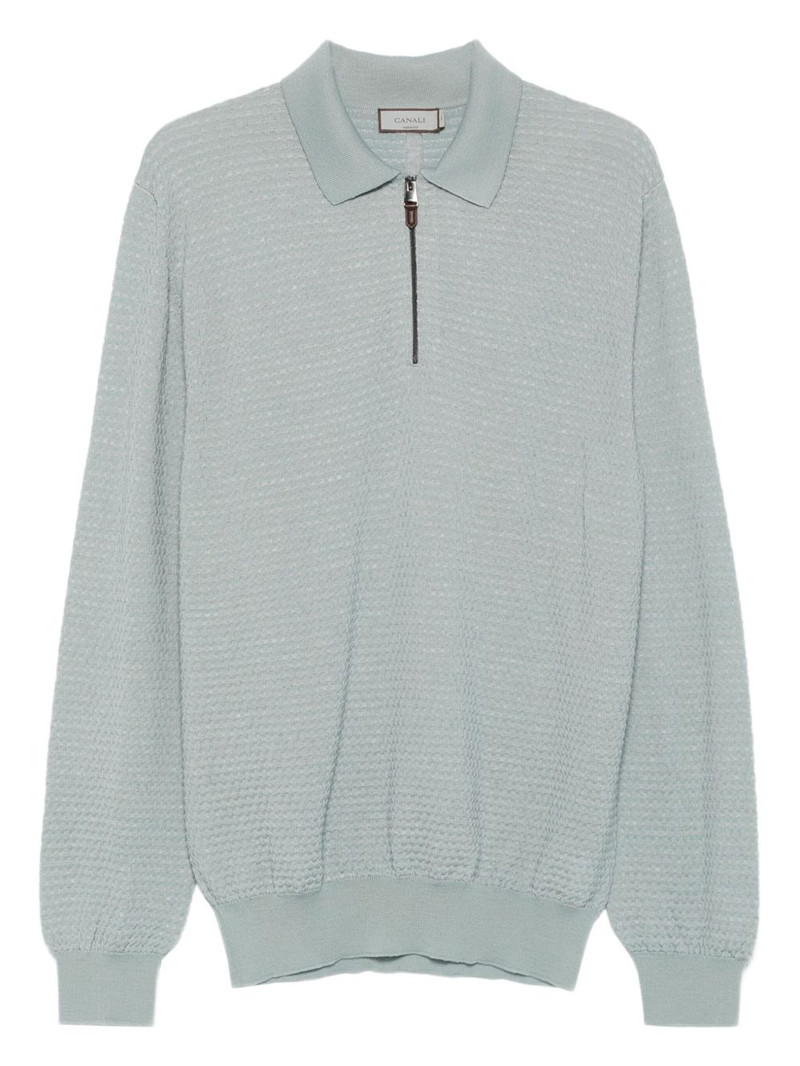 zip-neck polo shirt 1