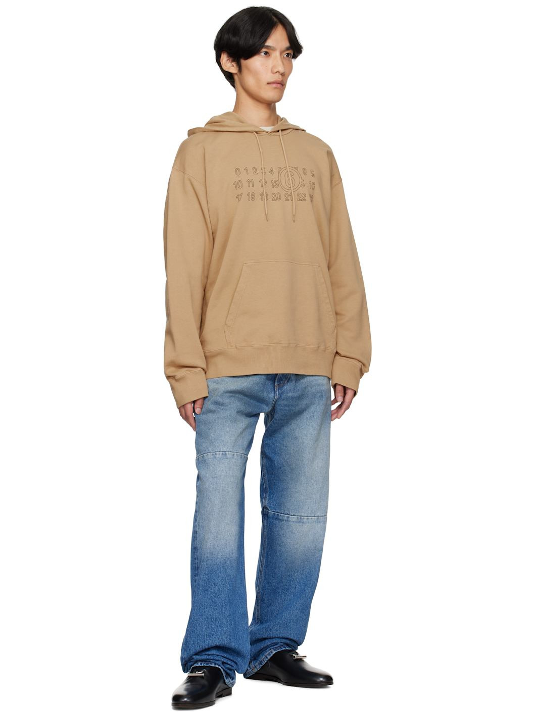 Tan Cotton Numeric Hoodie - 4