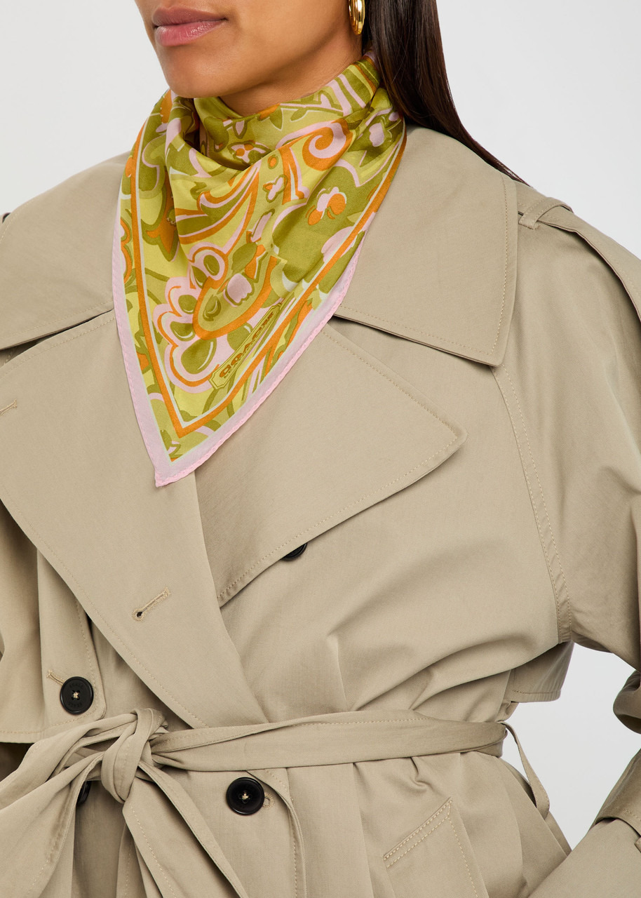 Coach Andrea Patterned Silk Triangle Scarf - 2