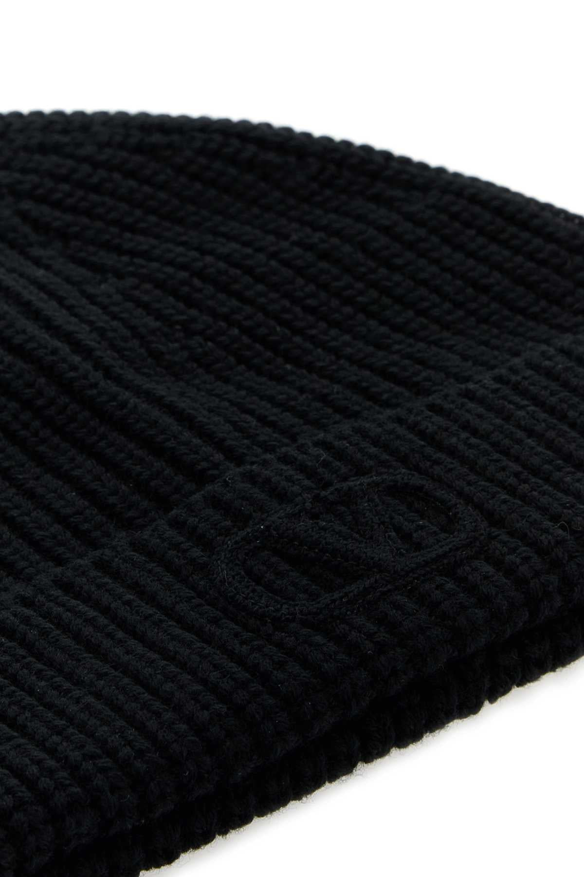 Valentino Garavani Men Black Wool Beanie Hat - 3
