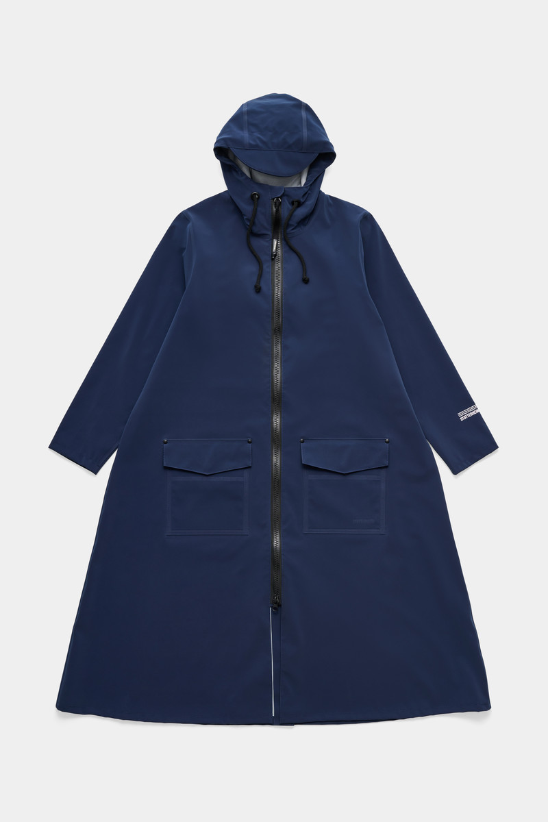 Mosebacke Long Patch Raincoat Matte Navy Navy 1