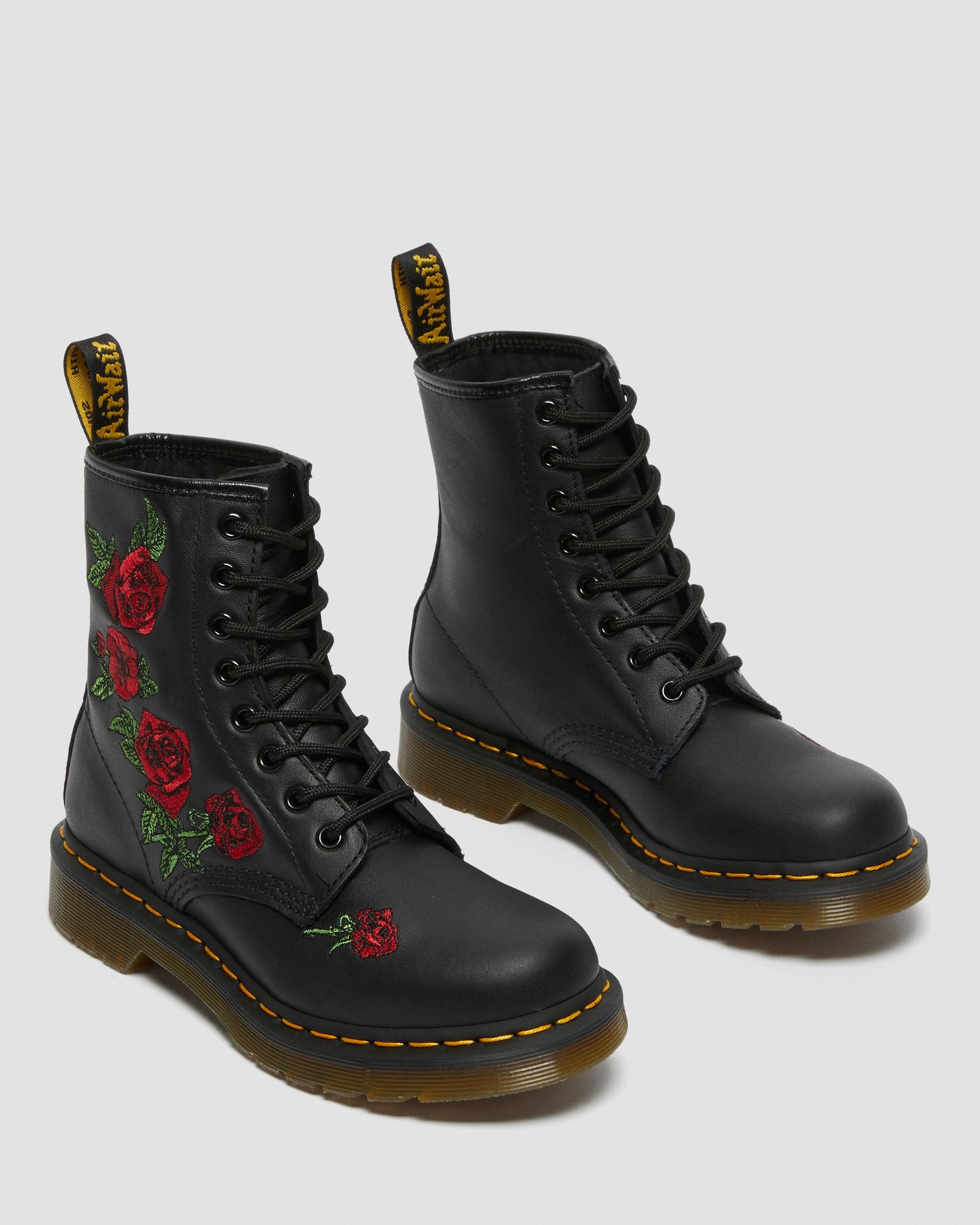 1460 Vonda Floral Leather Lace Up Boots - 5