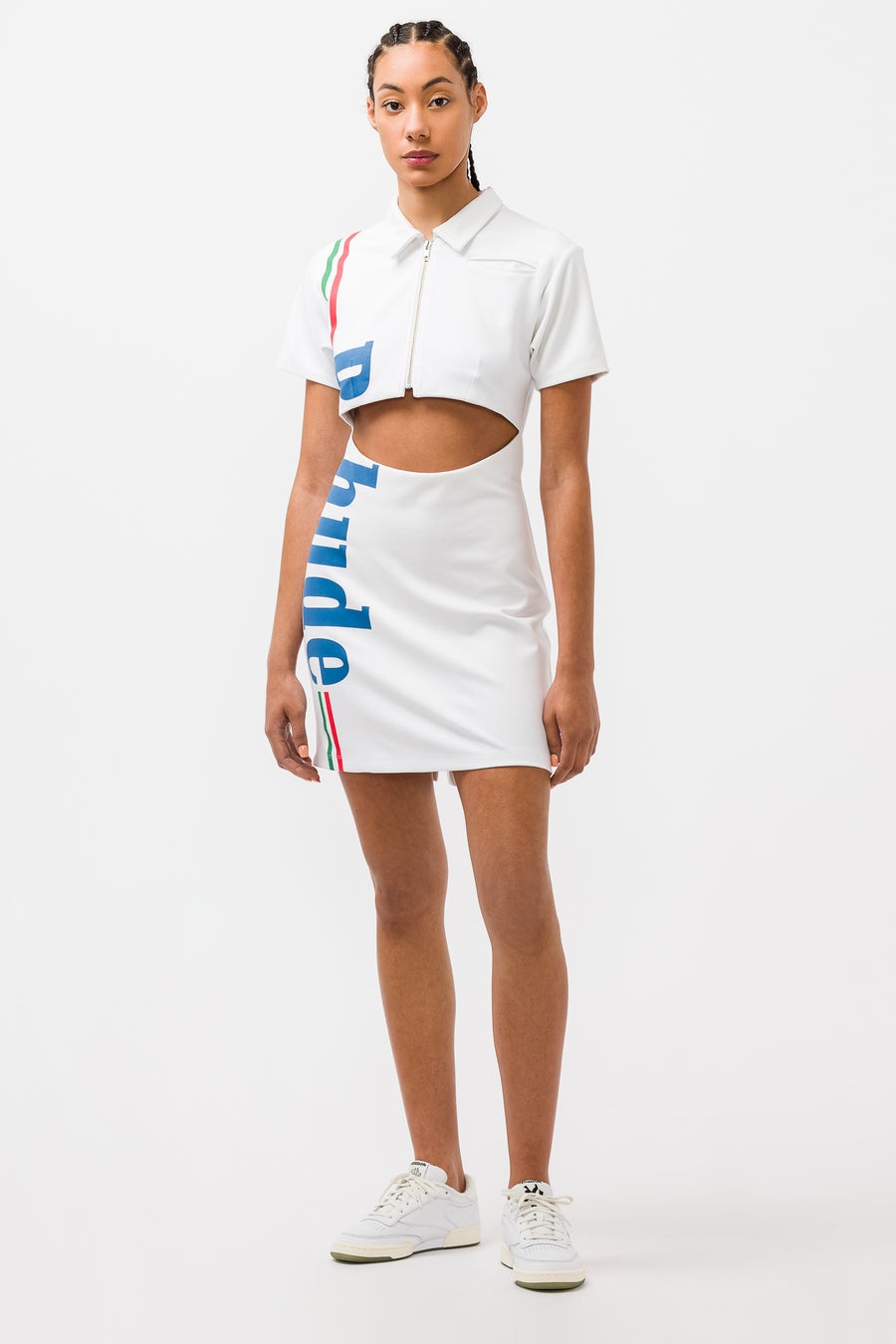 Rhude Logo Polo Dress in White - 2