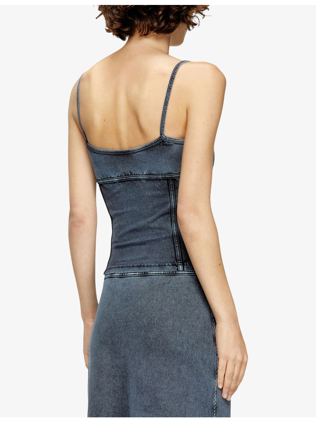 T-Ony Denim-Effect Stretch-Cotton Jersey Cami Top - 4