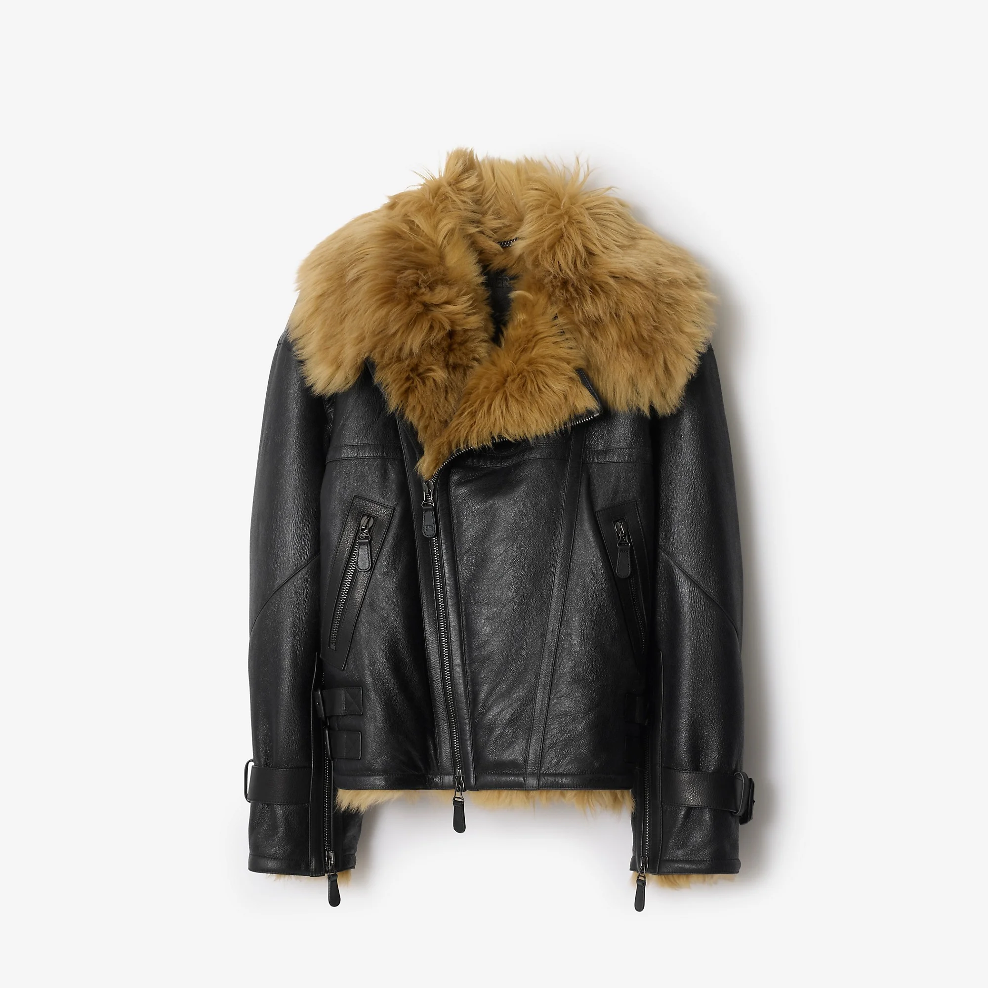 Cropped Shearling Aviator Jacket - 1