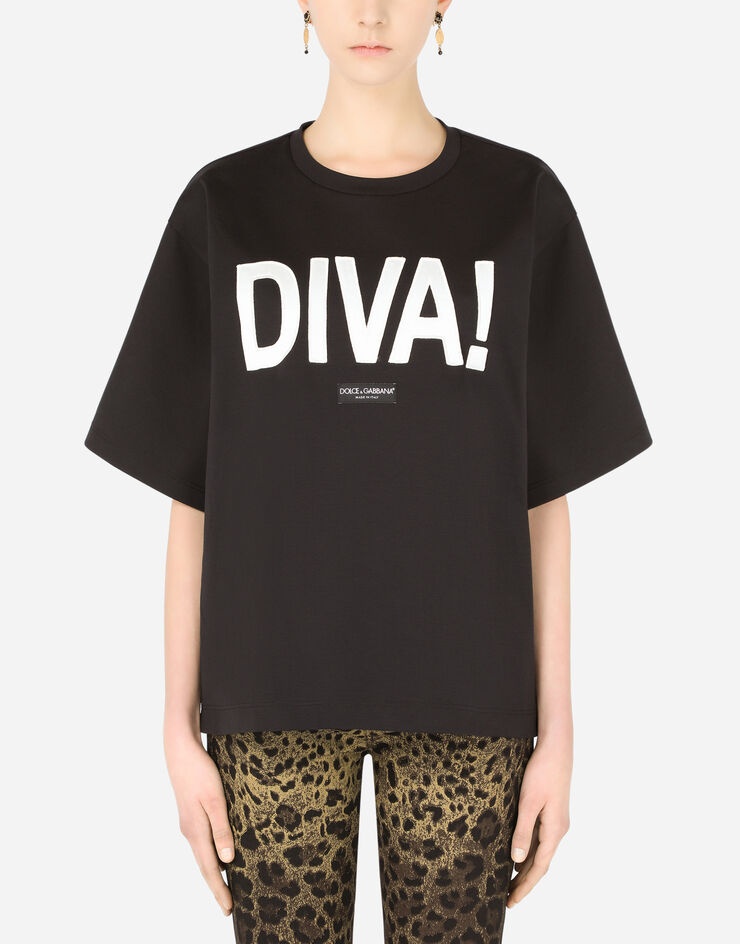 Jersey T-shirt with diva patch - 1