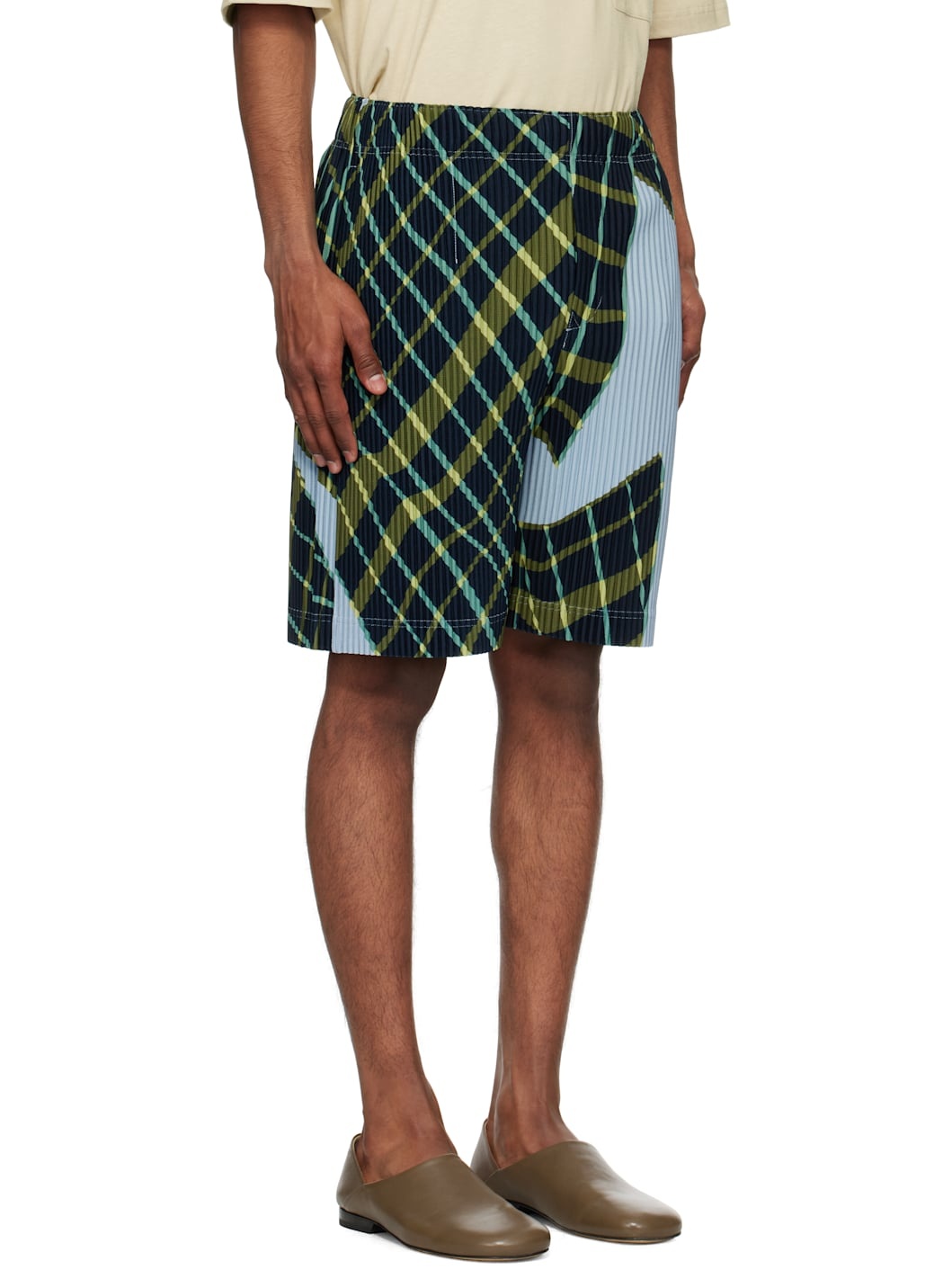 Blue & Green Windswept Plaid Shorts - 2