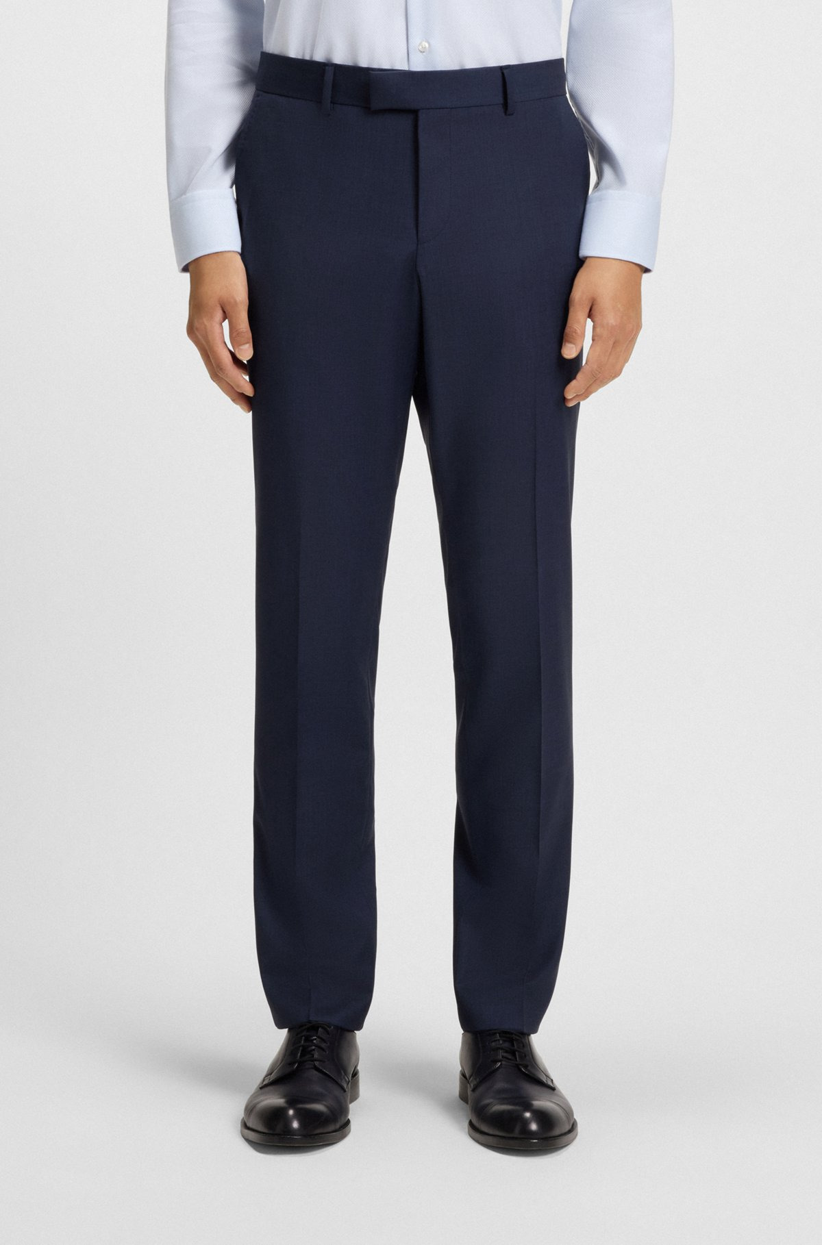 SLIM-FIT THREE-PIECE SUIT IN MELANGE WOOL - 6
