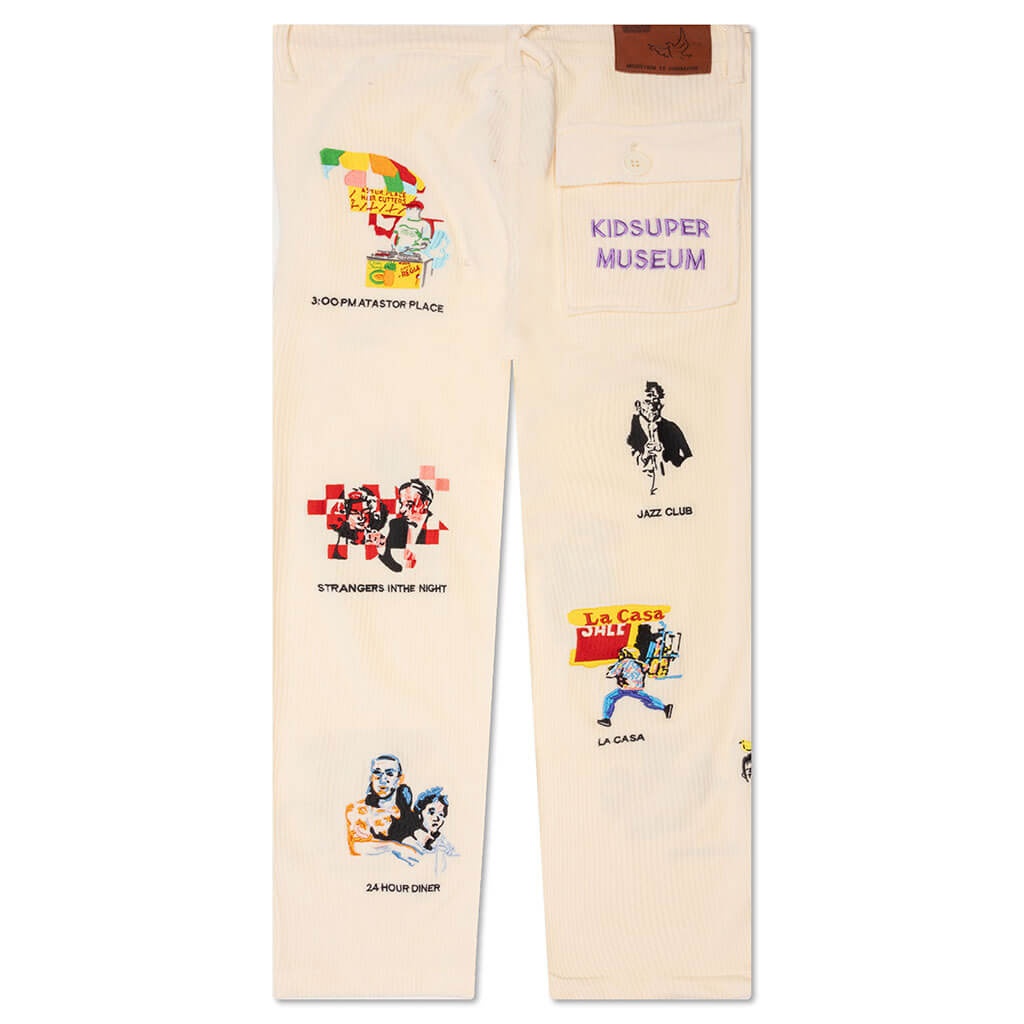 MUSEUM EMBROIDERED CORD PANTS - BEIGE - 2