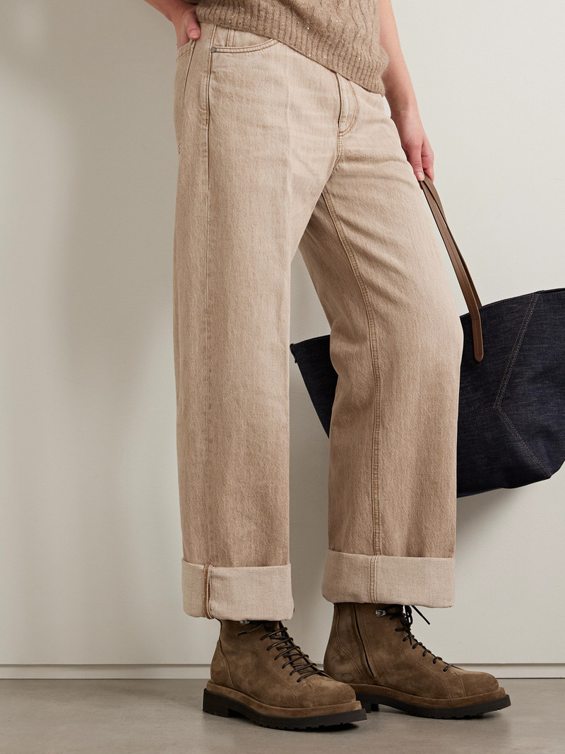 Brunello Cucinelli Bead-embellished Suede Boots outlook