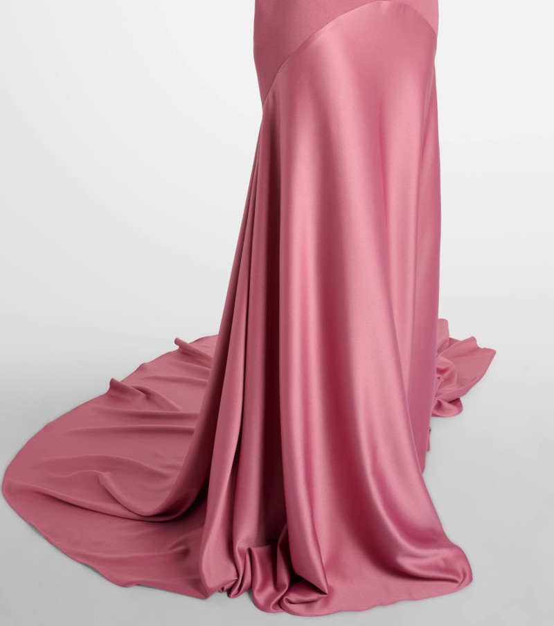 Florie satin-trimmed halterneck gown 6