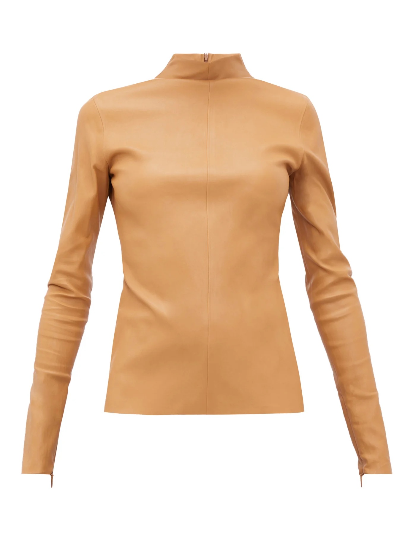 High-neck leather top - 1