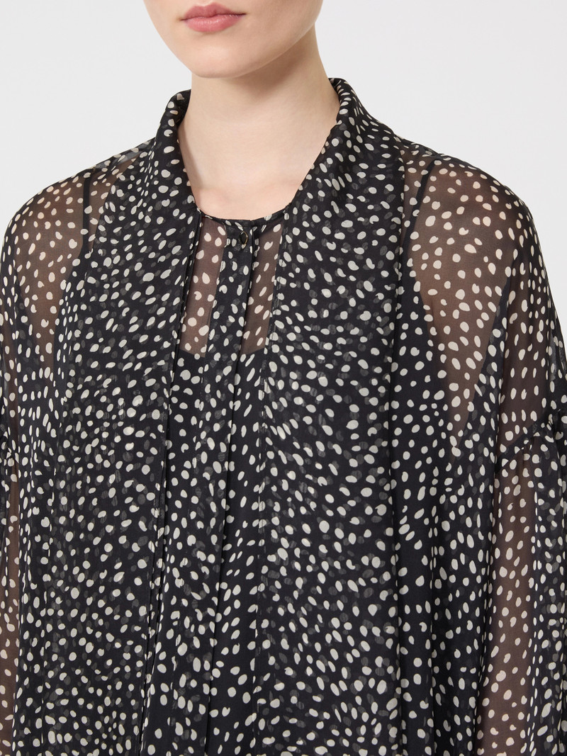 ETERE Blouse in printed chiffon - BLACK 5