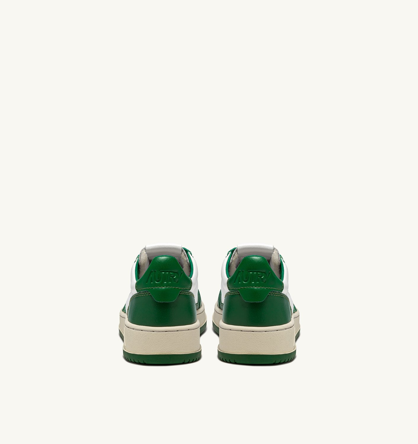MEDALIST LOW BICOLOR SNEAKERS IN WHITE AND GREEN LEATHER - 3