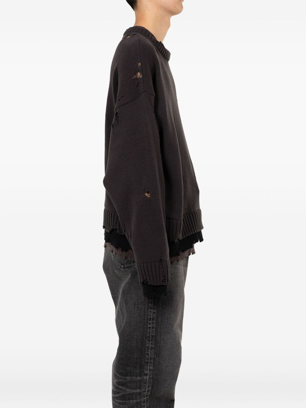 distressed layered sweater - 3