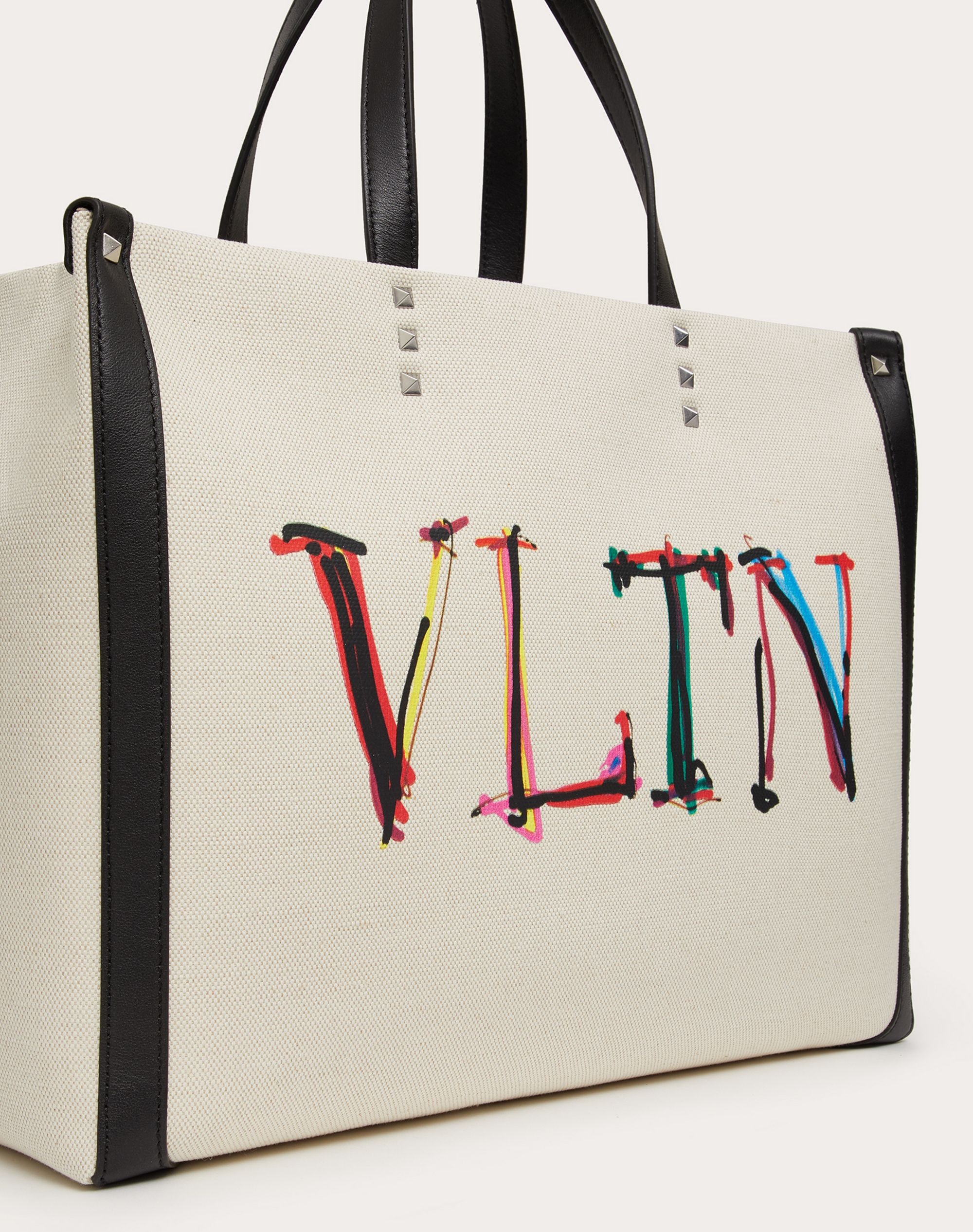 Medium VLTN Graph Canvas Tote Bag - 5