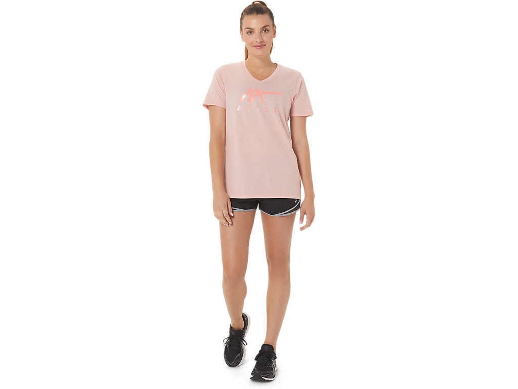 WOMEN'S ASICS STRIPES V-NECK - 6