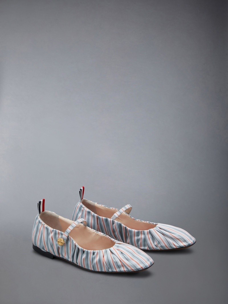 Thom Browne Stripe Silk Cotton Thom John Ruched Ballerina outlook