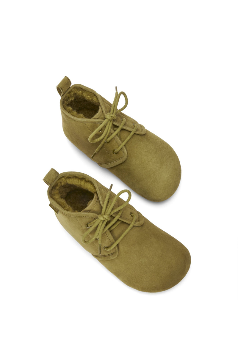 Lago lace-up bootie in suede and shearling 3