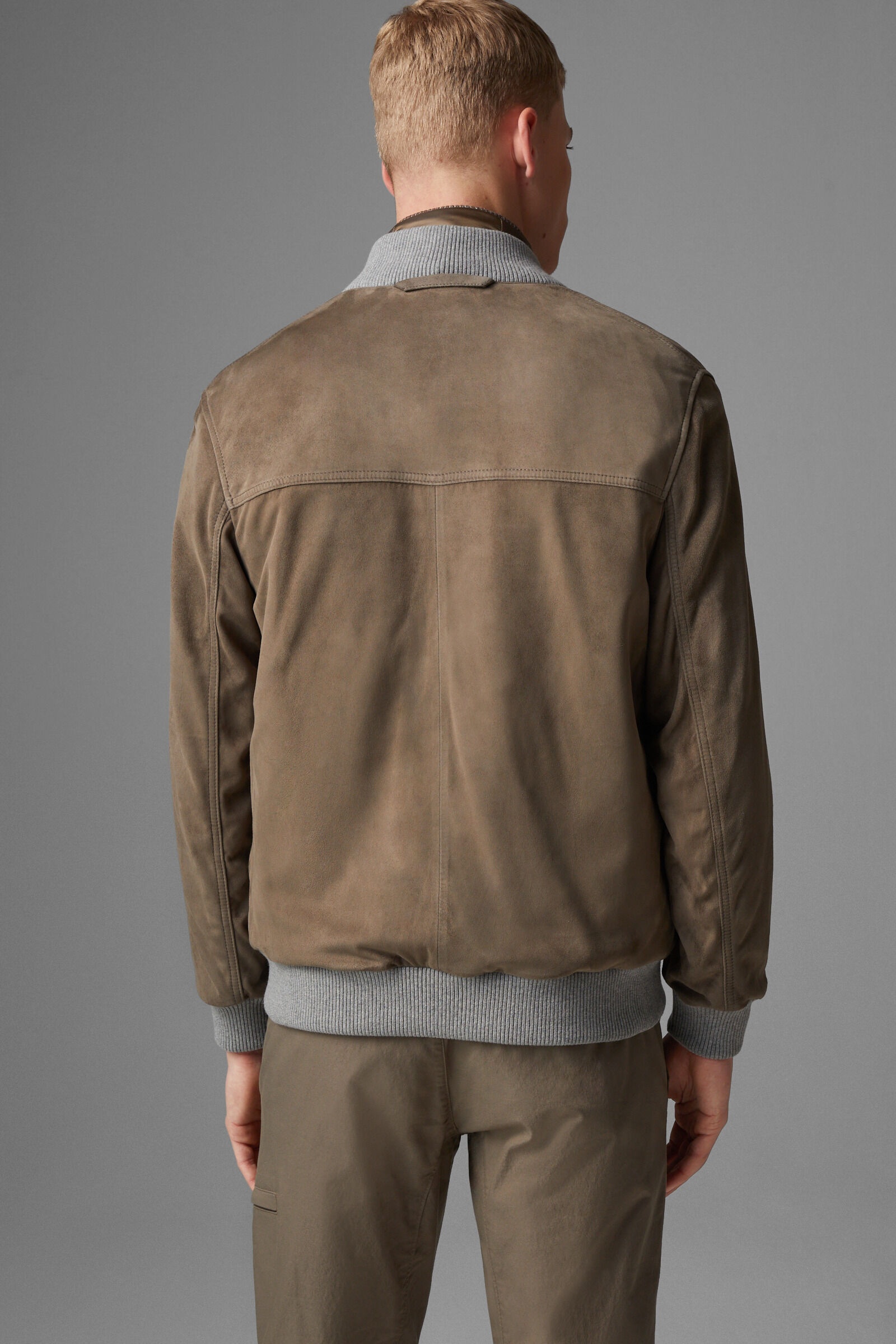 Roger leather jacket in Khaki - 3