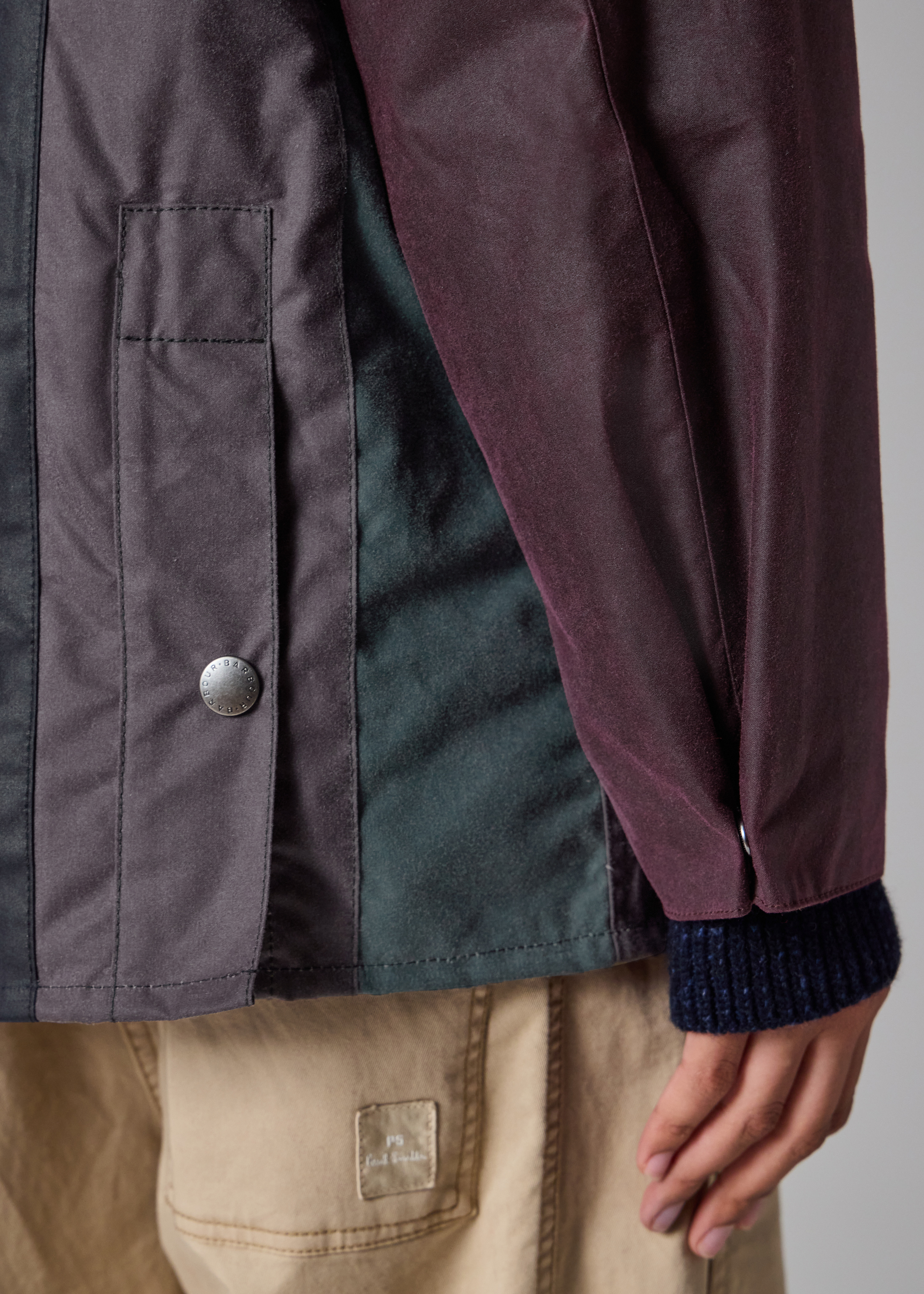 Paul Smith loves Barbour - Striped Oversized Bedale Wax Jacket - 15