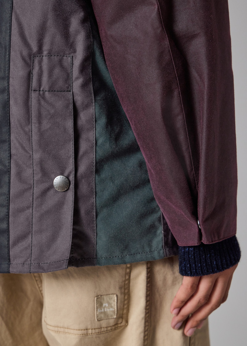 Paul Smith loves Barbour - Striped Oversized Bedale Wax Jacket 15