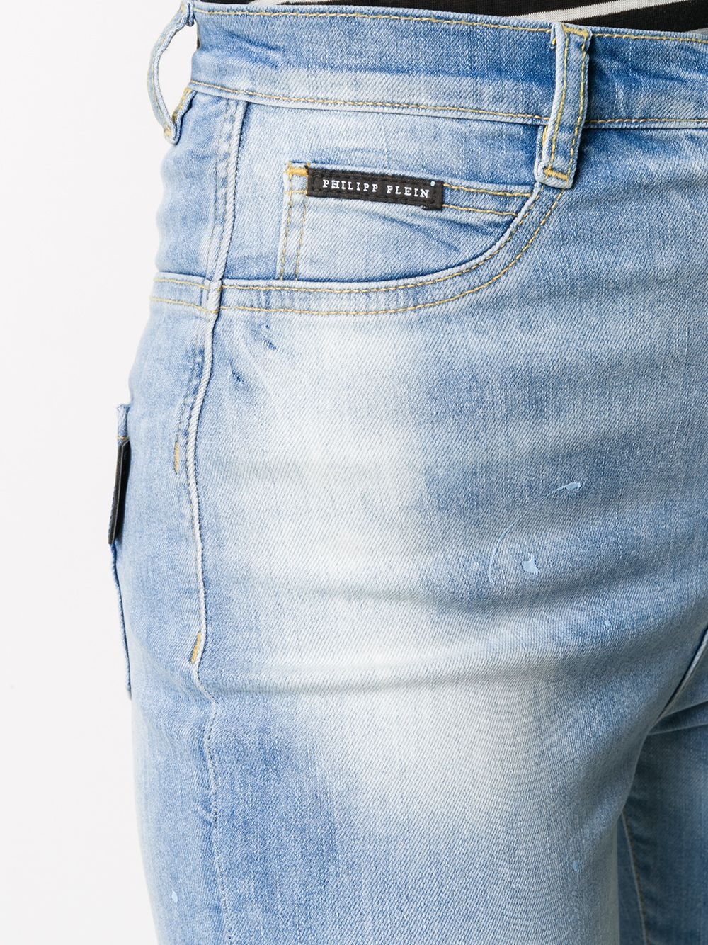 faded embroidered detail jeans - 5