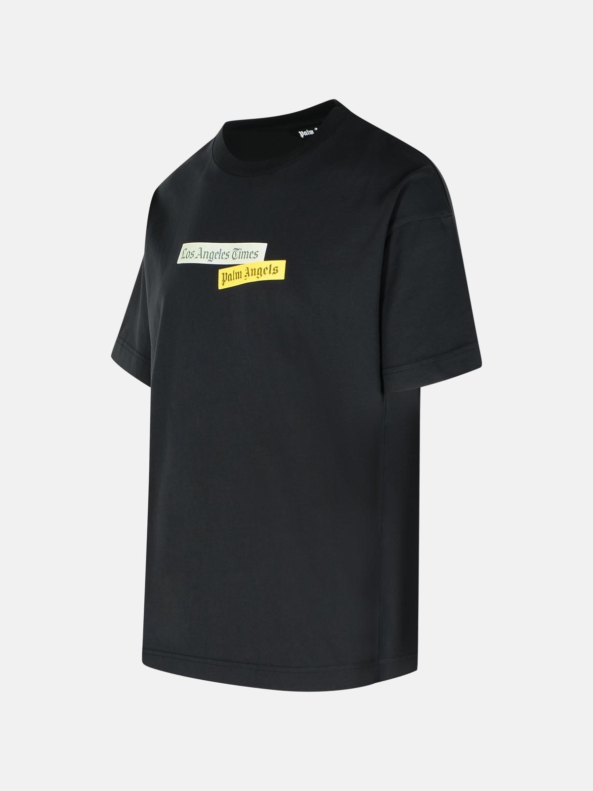 'PAXLATIMES' BLACK COTTON T-SHIRT - 2
