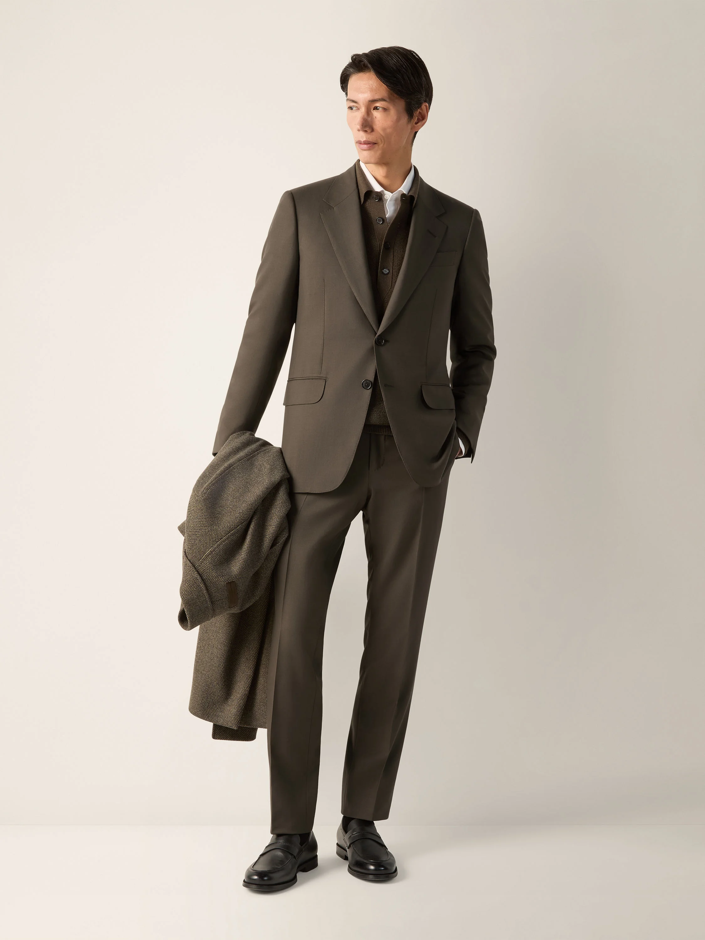 DARK OLIVE GREEN OASI CASHMERE SUIT - 1