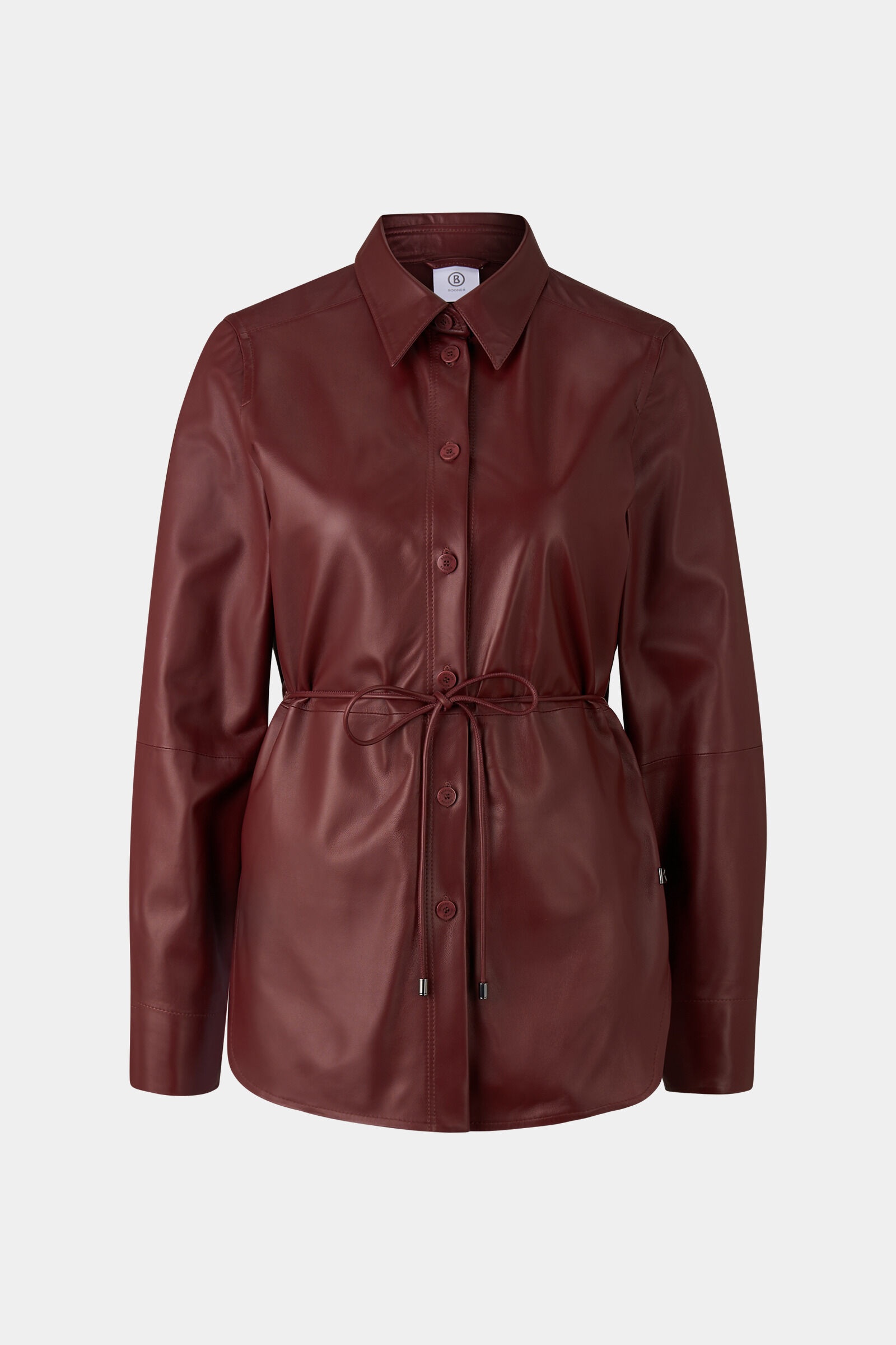 Ariela leather blouse in Wine red - 1