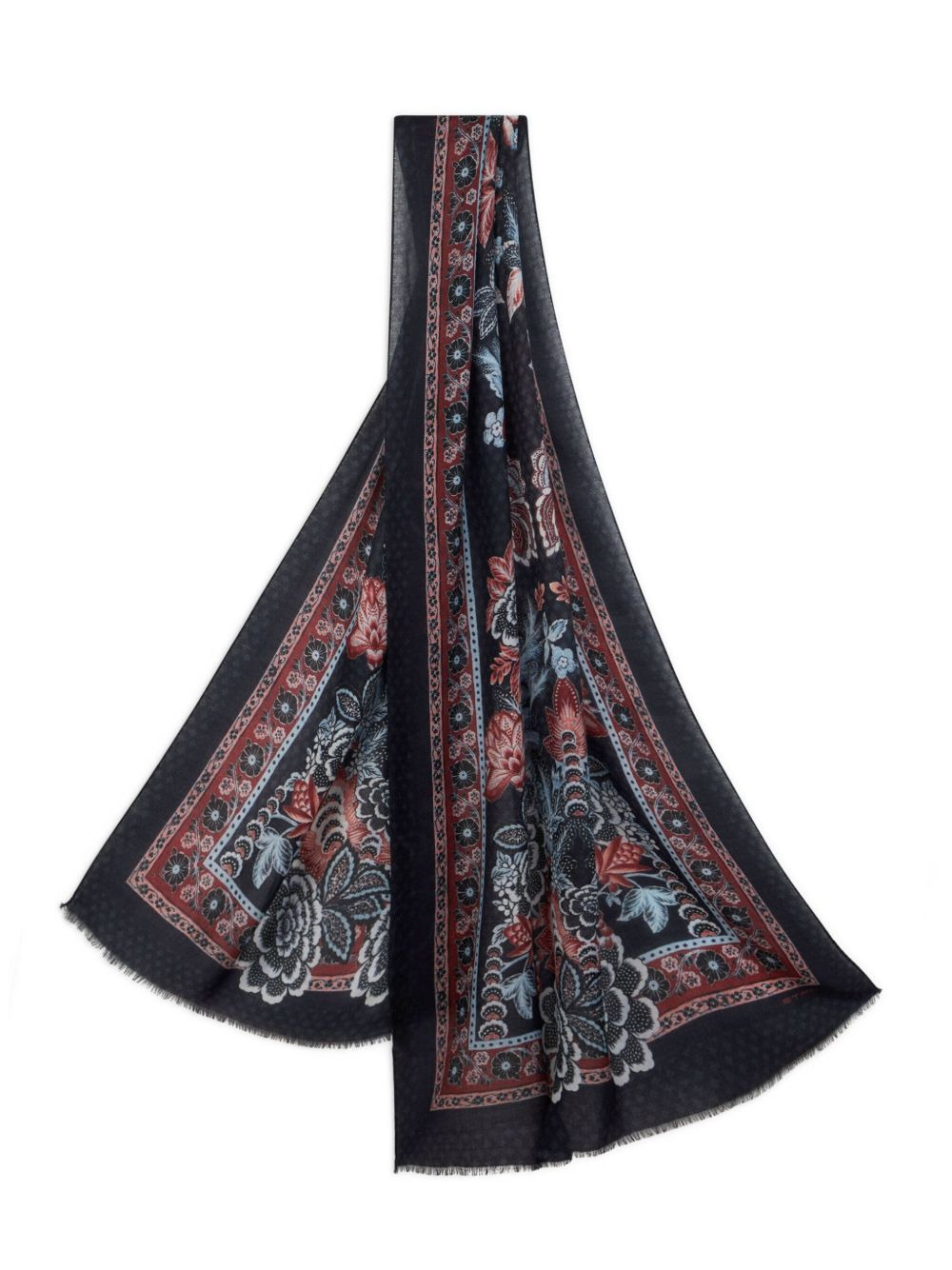 floral-printed scarf - 2