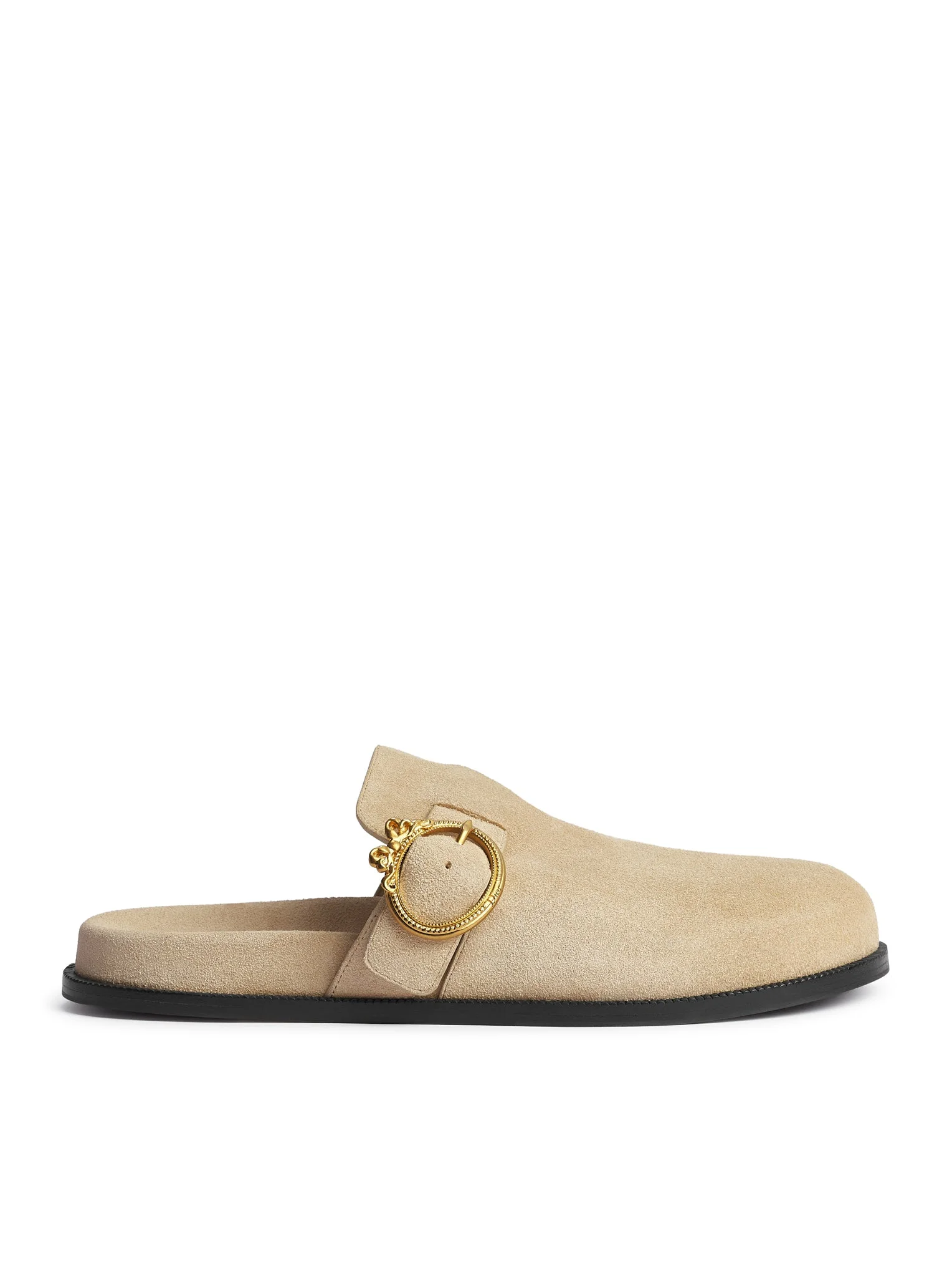 SABOT WITH MÉDAILLON BUCKLE IN SUEDE CALFSKIN - 1