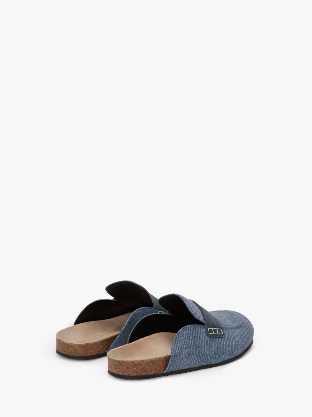 VELVET PRINTED DENIM LOAFER MULES - 3