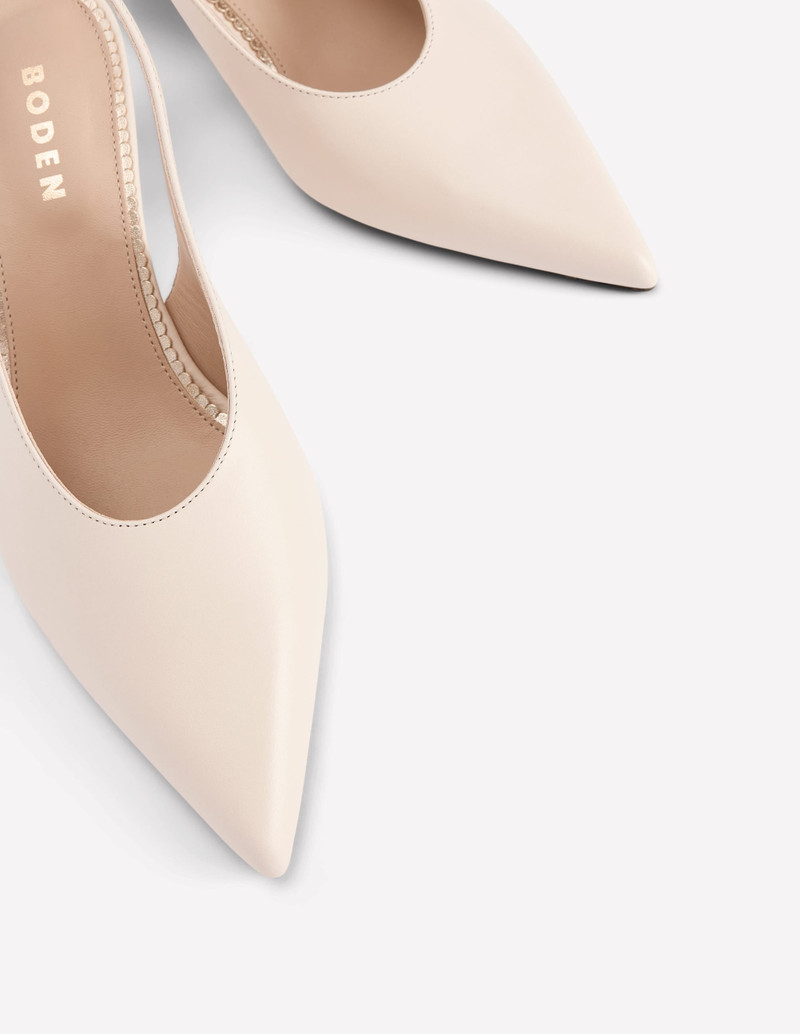 High Cut Slingback Court-Ecru 5