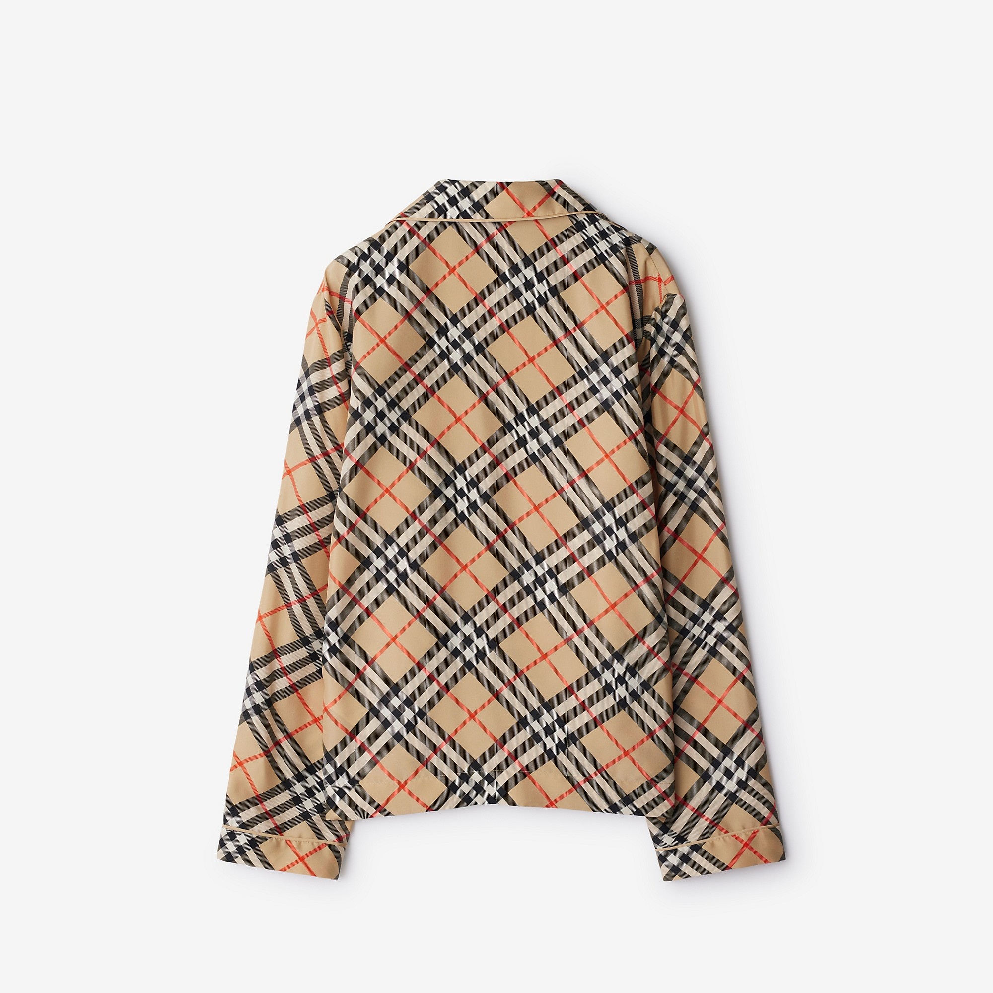Check Silk Pyjama Shirt - 5