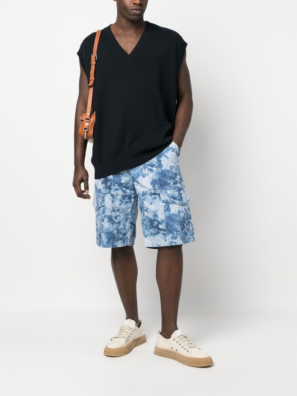 bleached-effect cargo  shorts - 2