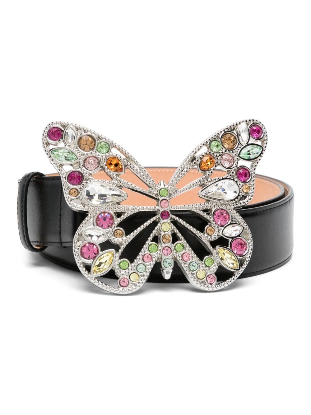 butterfly-buckle leather belt - 1