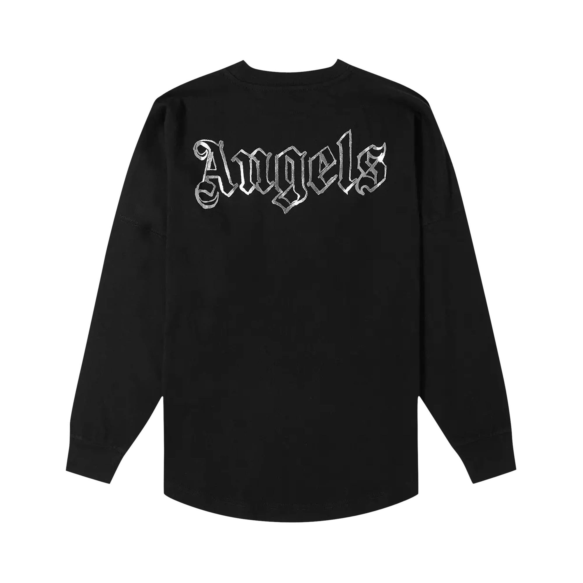 Palm Angels Blank Logo Long-Sleeve Over Tee 'Black/Metal' - 2
