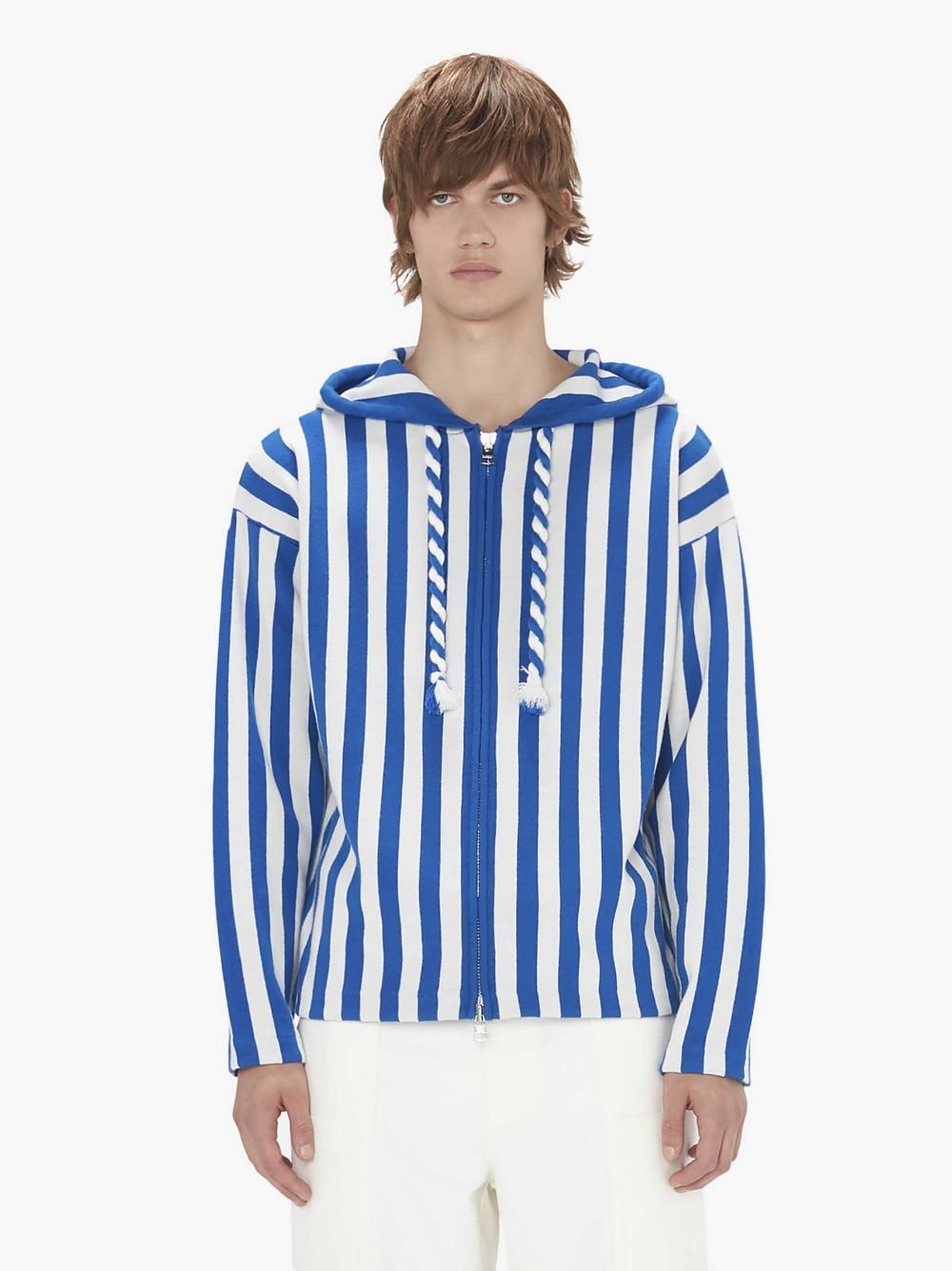 STRIPED ZIP FRONT ANCHOR HOODIE - 2